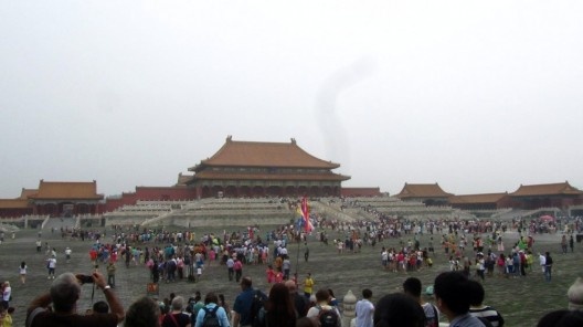 A escada da Cidade Proibida impressiona, ainda mais quando está repleta de turistas