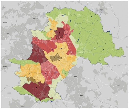 Mapa das UTPs sobre o Macrozoneamento proposto