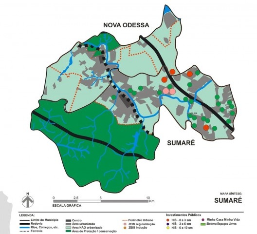 Mapa de localização de investimentos públicos
