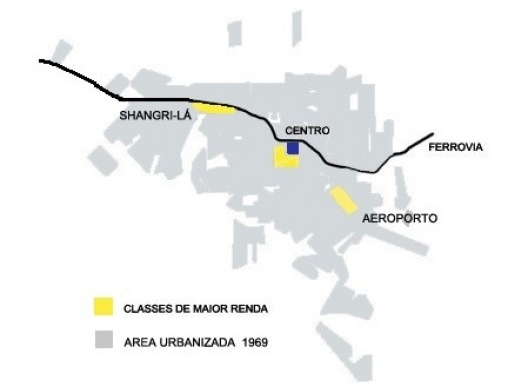 Londrina 1969 - Localização das classes de maior renda