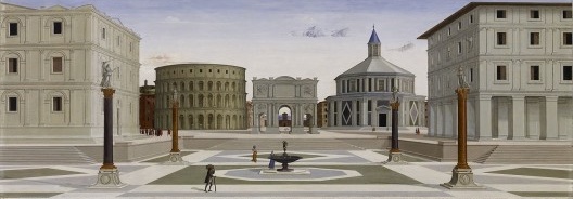 Cidade ideal, Fra Carnevale, óleo e têmpera sobre painel, c.1480-1484