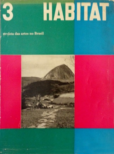 Capa da revista Habitat 3 desenhada por Lina Bo Bardi, com obra de Roberto Burle Marx