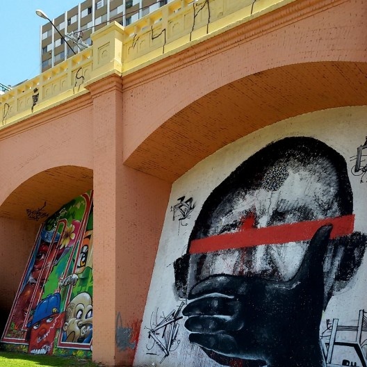Arcos do Bixiga, muros com grafites, São Paulo, 14/02/2015