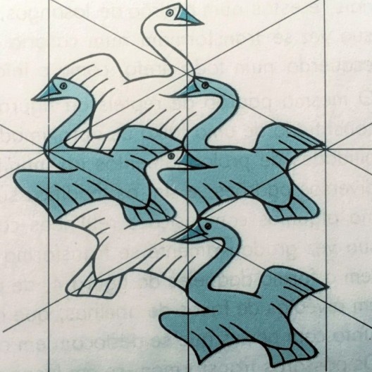 Lizards n° 56, xilogravura, 1942, desenhos de Maurits Cornelis Escher