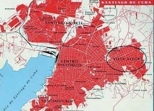 Figura 1: Cidade de Santiago de Cuba na atualidade, de onde se observa, a noroeste, o bairro Vista Alegre