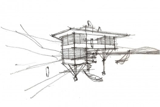 Casa do Lucas, perspectiva, beira de lago genérico, arquiteto Marcos Acayaba