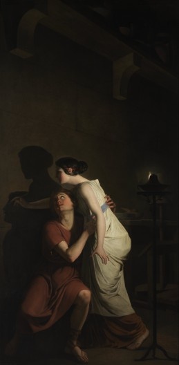 Joseph Benoît Suvée, A invenção da arte do desenhar, 1791. Coleção de arte flamenga de d'Anvers