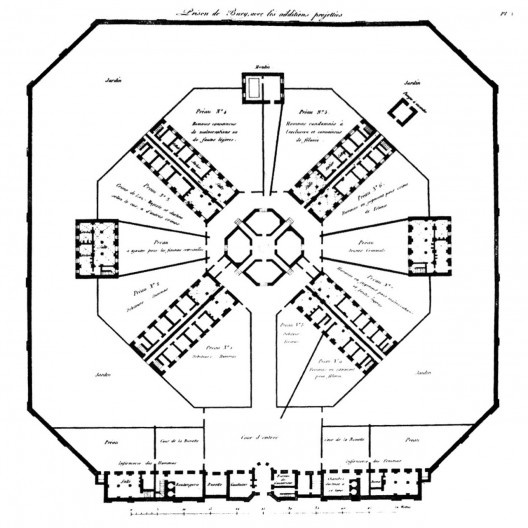 Planta da prisão de Bury St. Edmunds, Inglaterra