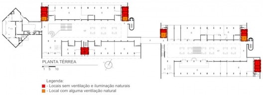 Centro Administrativo de Uberlândia, mapa walkthrough, Uberlândia MG Brasil, 1993. Arquitetos Acácio Gil Borsoi, Janete Costa, Milton Leite Ribeiro, Marco Antônio Borsoi e Rosa Maria Chagas Aroucha / Milton Leite Arquitetos