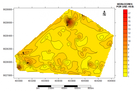 Representação espacial da densidade demográfica