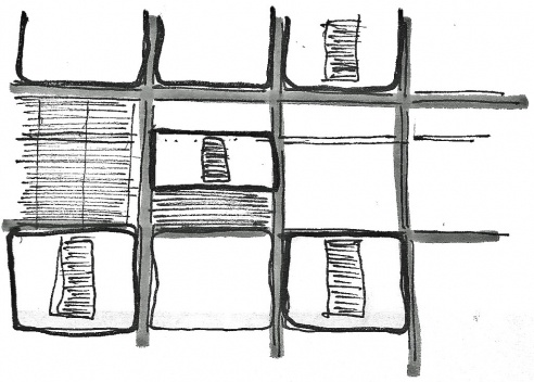 Fachada del Immeuble Du Square Mozart con sus ventanas proyectadas a partir de la manera como abren