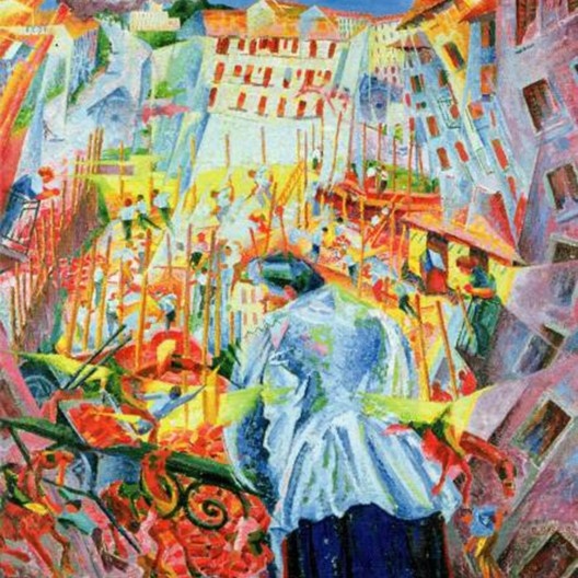La strada entra nella casa. Artista: Umberto Boccioni, óleo sobre tela, 1911, Sprengel Museum