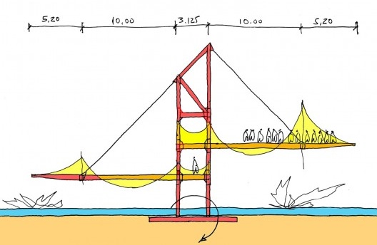 Hospital Sarah Rio de Janeiro, croqui do solário