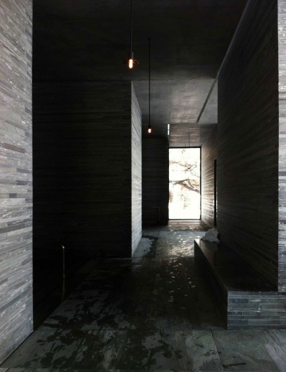 Interior das termas, Vals, Suiça, 2013