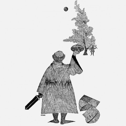 Frei Tuck encontra Robin Hood, desenho do livro Robin Hood, de Monteiro Lobato