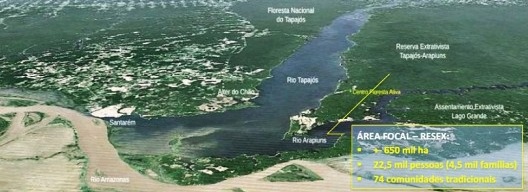 Centro Experimental Floresta Ativa - CEFA, contexto territorial, RESEX Tapajó-Arapiuns PA. Arquiteta Cristina Xavier