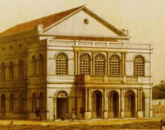 Teatro de Santa de Isabel, Recife, em gravura de Bauch, 1852
