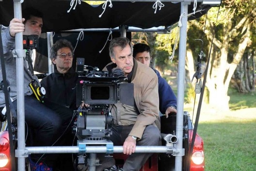 Roberto Gervitz e Lauro Escorel durante a filmagem de Prova de coragem