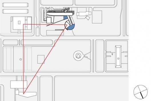 Implantação com a presença do Palácio do Buriti, Palácio da Justiça e a nova sede da Câmara Legislativa em cada vértice do triângulo e a Praça do Butiti na base do mesmo