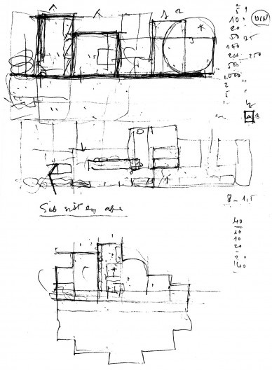 Croqui de diagramas lineares, “varal”, 2005, arquiteto Joaquim Guedes