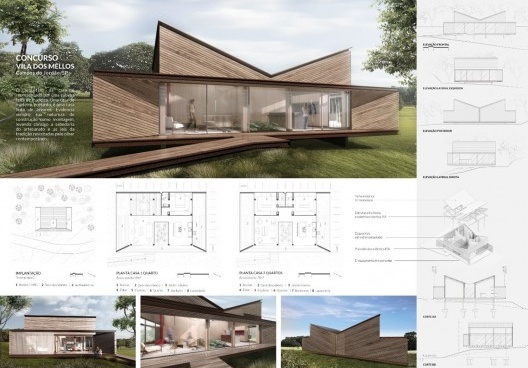 Concurso de Anteprojetos Vila dos Mellos, prancha de apresentação, Escola da Cidade, nov. 2018. Silvio do Nascimento, Gustavo Penna, Elisabeth Forbes, Gabriel de Souza, Isabela Tolentino, Eduardo Magalhães, Rafaela Rennó, Letícia de Paula Carneiro, Laura