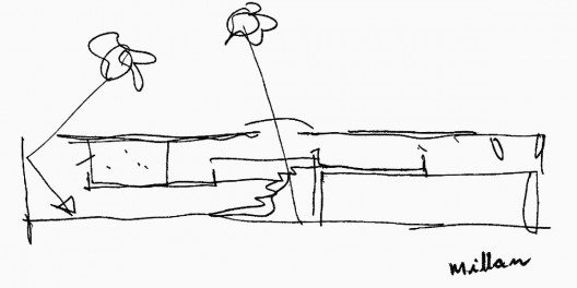 Residência Fernando Millan, São Paulo. Croqui de Paulo Mendes da Rocha