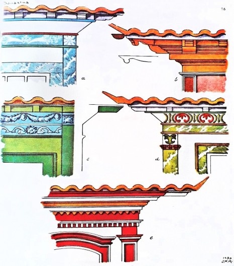 Ilustrações de José Wasth Rodrigues sobre diversos tipos de beirais, Diamantina MG