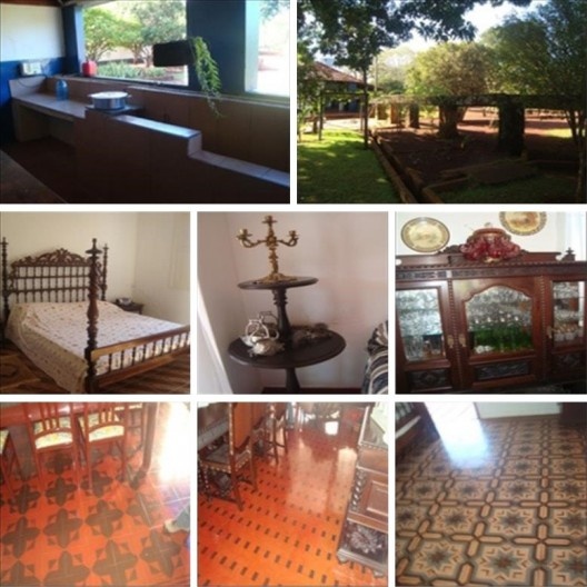 Detalhes do mobiliário, paginação de piso e bica d’água na Fazenda Sucuri, município de Rio Brilhante, Mato Grosso do Sul