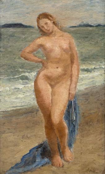 Alfredo Volpi, Sem título, década de 1930, óleo sobre tela, assinado A Volpi no canto inferior direito