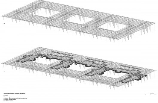 Moradas infantis, isométrica, Formoso do Araguaia TO, 2015. Escritórios Rosenbaum e Aleph Zero