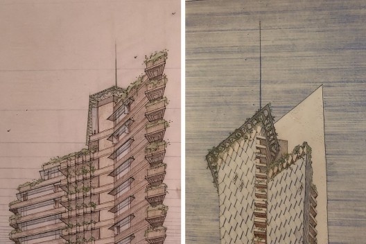 Desenhos de Frank Lloyd Wright na mostra “The Human Insect: Antenna Architectures 1887-2017”