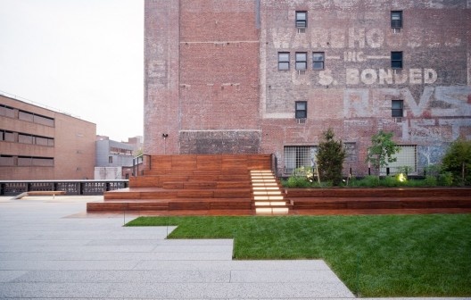 23rd Street Lawn and Seating Steps, a gathering space between West 22nd and West 23rd Streets, looking West