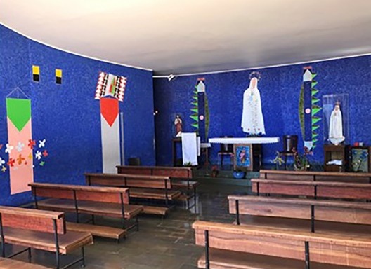 Igreja Nossa Senhora de Fátima, murais de Francisco Galeno, 1958, Brasília DF. Arquiteto Oscar Niemeyer
