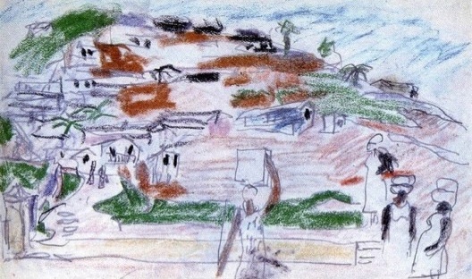 Favela, desenho catalogado como “carnet b4-282” na Fundação Le Corbusier, Rio de Janeiro RJ. Le Corbusier, 1929