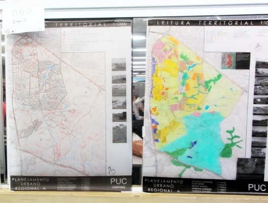 Propostas de todas as equipes são colocadas na parede para debate