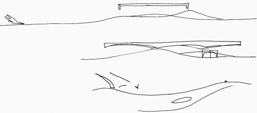Pavilhão do Brasil na Exposição de Osaka de 1970. Croqui de Paulo Mendes da Rocha
