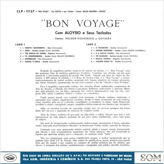 Contracapa do LP “Bom Voyage”, de Aloysio e seus Teclados