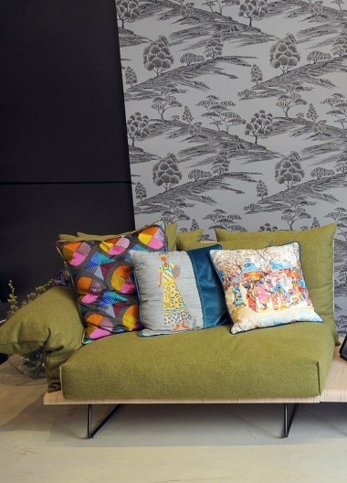 Fuori Saloni, Delta Salotti, Brera. Sofá Karma, modelo da nova linea green, seu conceito se exprime em três palavras: #Green #Design #Colors