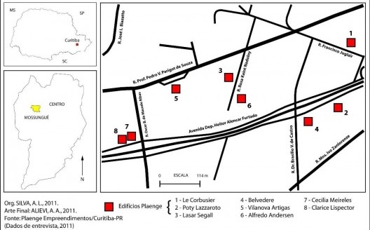 Mapa 3: Distribuição Espacial dos Edifícios da Plaenge no Ecoville em 2011 Fonte: Plaenge Empreendimentos
