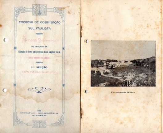 Folheto da Empresa de Colonização Sul Paulista com foto antiga da capela, s/d porém