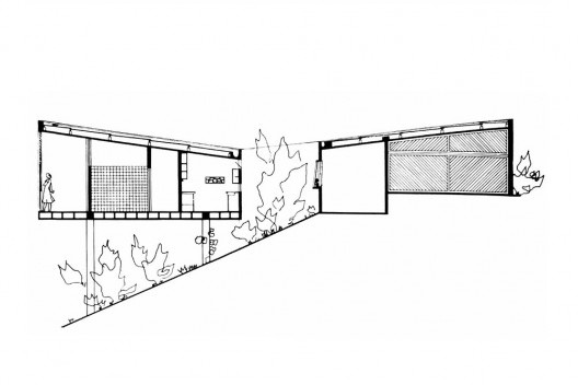 Residência Carmem Portinho, Bairro Jacarepaguá, Rio de Janeiro RJ, 1950. Arquiteto Affonso Eduardo Reidy. Corte