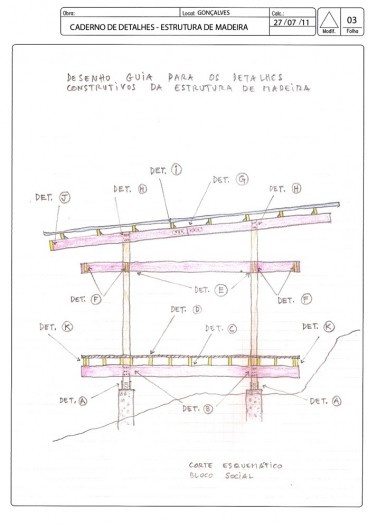 Casa em Gonçalves, desenhos de concepção estrutural, Gonçalves MG Brasil, 2012-2013. Arquiteto André Vainer / André Vainer Arquitetos