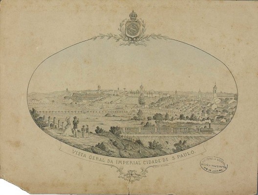“Vista Geral da Imperial Cidade de São Paulo”, litografia de Jules Martin, c.1875