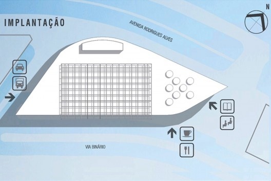 Concurso Anexo da Biblioteca Nacional, implantação, Rio de Janeiro, 3º lugar, arquiteto Renato Dal Pian