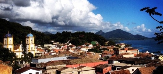Panorama de São Francisco do Sul e baía da Babitonga, detalhe
