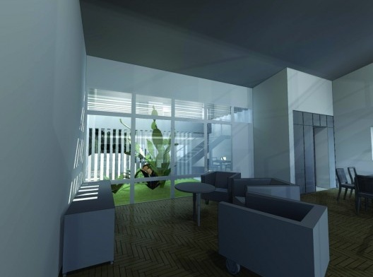 Janela que se abre para o jardim, na fachada sul. Casa-atelier de Samson Flexor. São Paulo. Rino Levi, 1951.