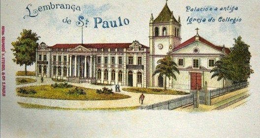 Palácio do Governo com a “antiga Igreja do Colégio”, ou seja, antes de 1896