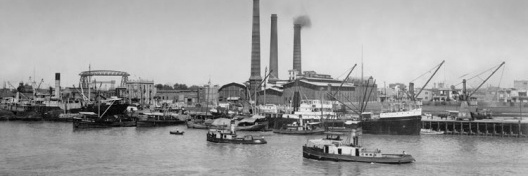 Paisagem portuária na Boca del Riachuelo, Buenos Aires