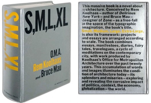 Rem Koolhaas/OMA, S,M,L,XL, capa e contracapa da primeira edição. Design Bruce Mau/ fotografia Hans Werlemann