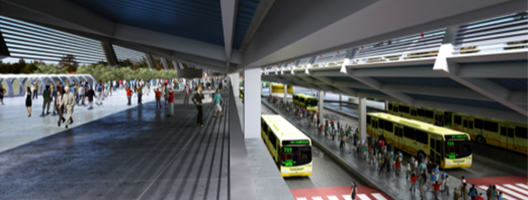 Modelo digital do projeto. Espaço de sociabilidade e plataforma alimentadora